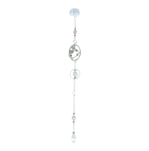NEW Suncatcher - Oval flower design - Lilac/pink