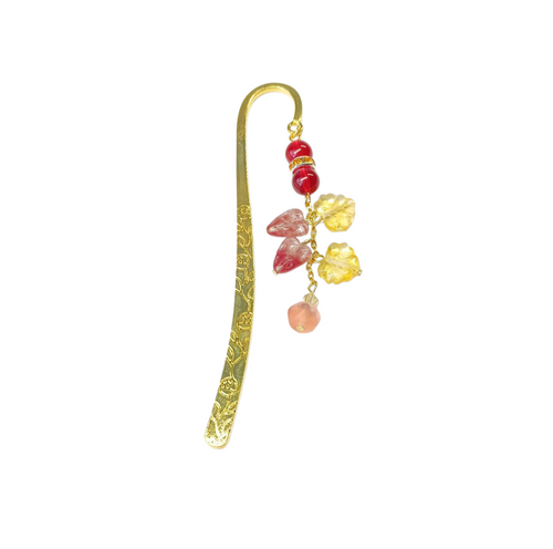 Autumn leaves beaded bookmark