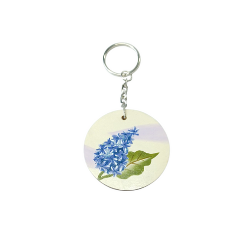 NEW Wood keyring - Lilac design
