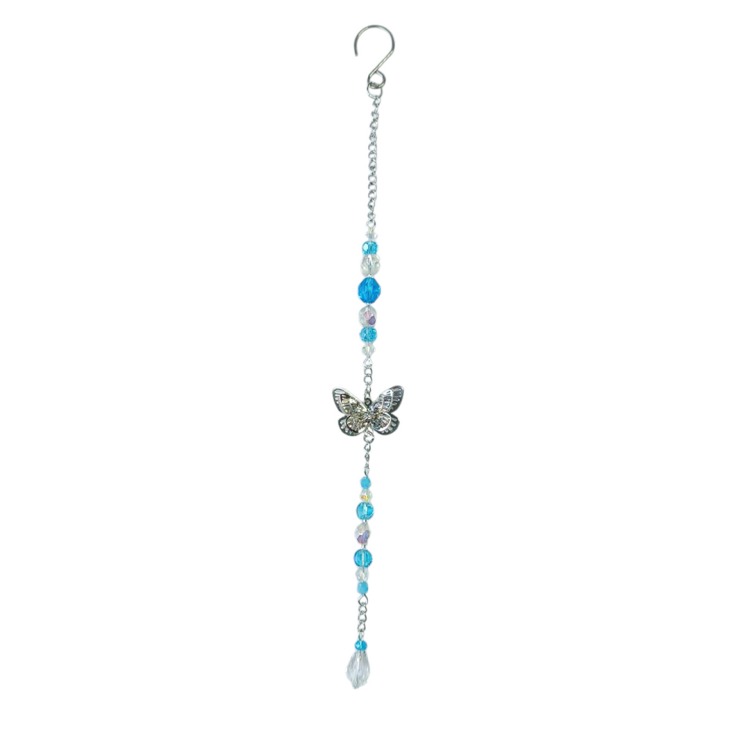 NEW Small Suncatcher - Butterfly design Aqua/clear