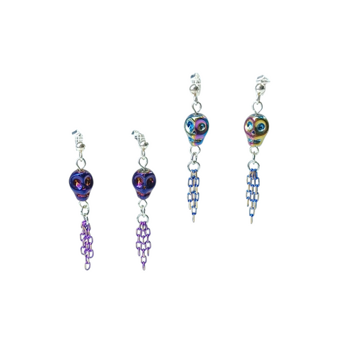 NEW Skull stud earrings - 2 Colour options