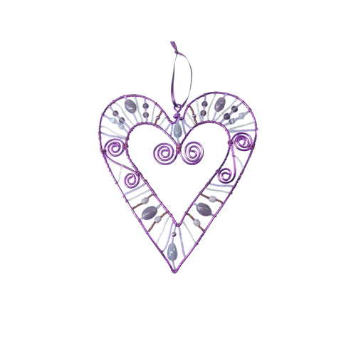 Heart Wall Hanger - Purple/lilac
