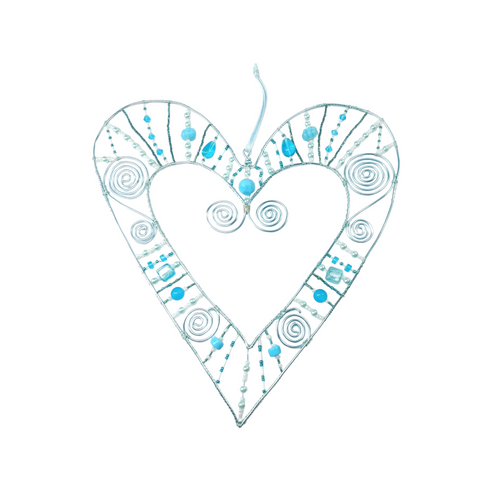 Heart Wall Hanger - Large - Turquoise/Aqua