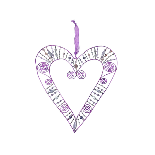 Heart Wall Hanger - Large - Purple