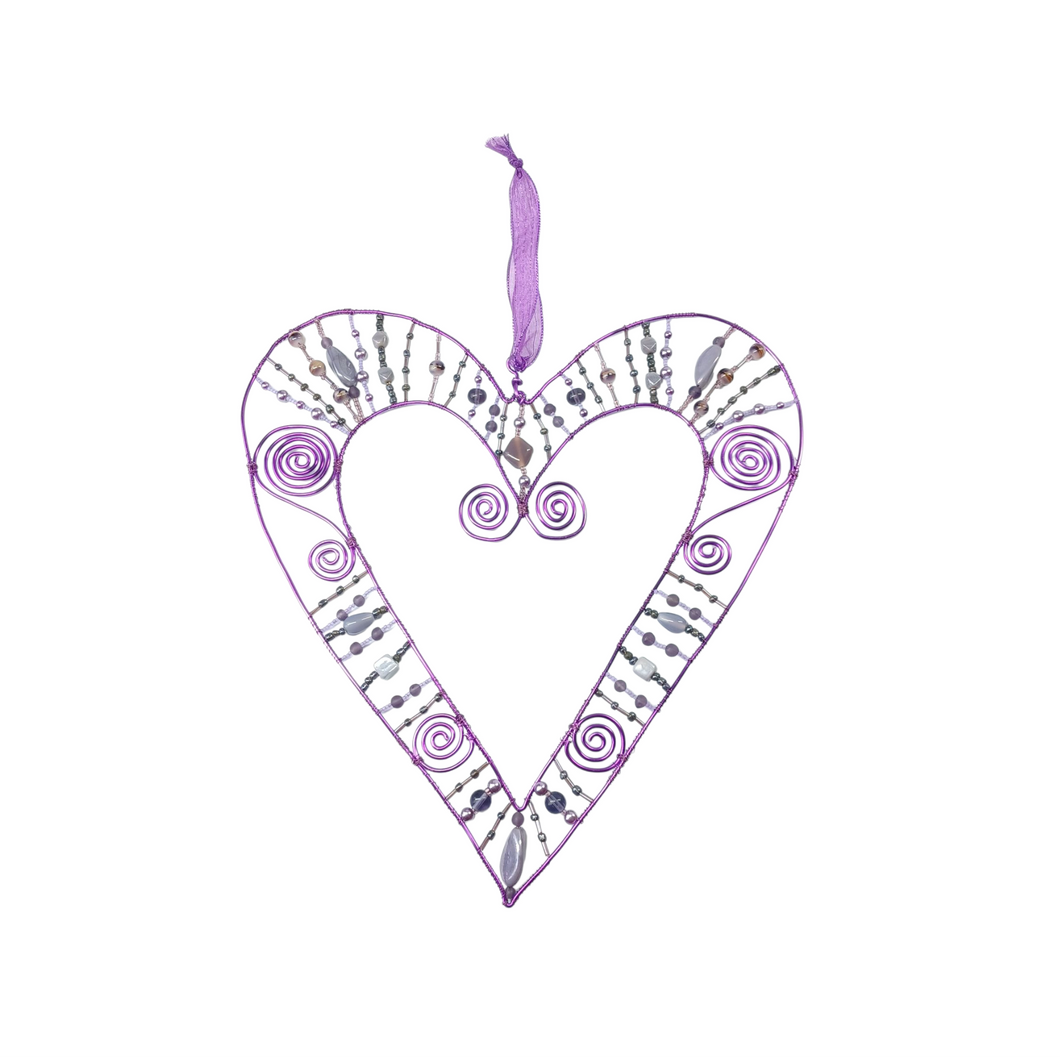 Heart Wall Hanger - Large - Purple
