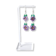 Porcelain Pansy Earrings - 3 size options