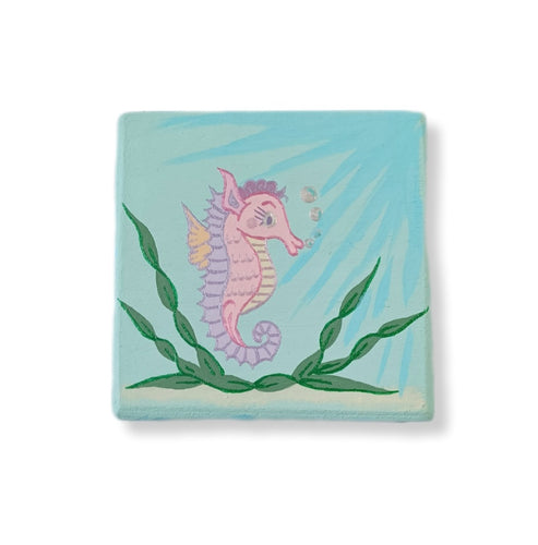 Square trinket box - Seahorse design