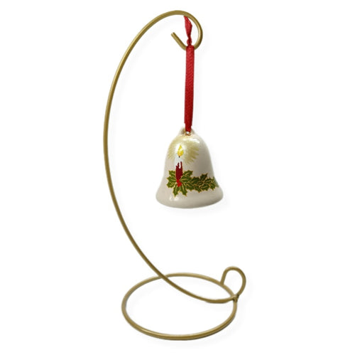Ceramic Bell - Candle & Holly Decoration
