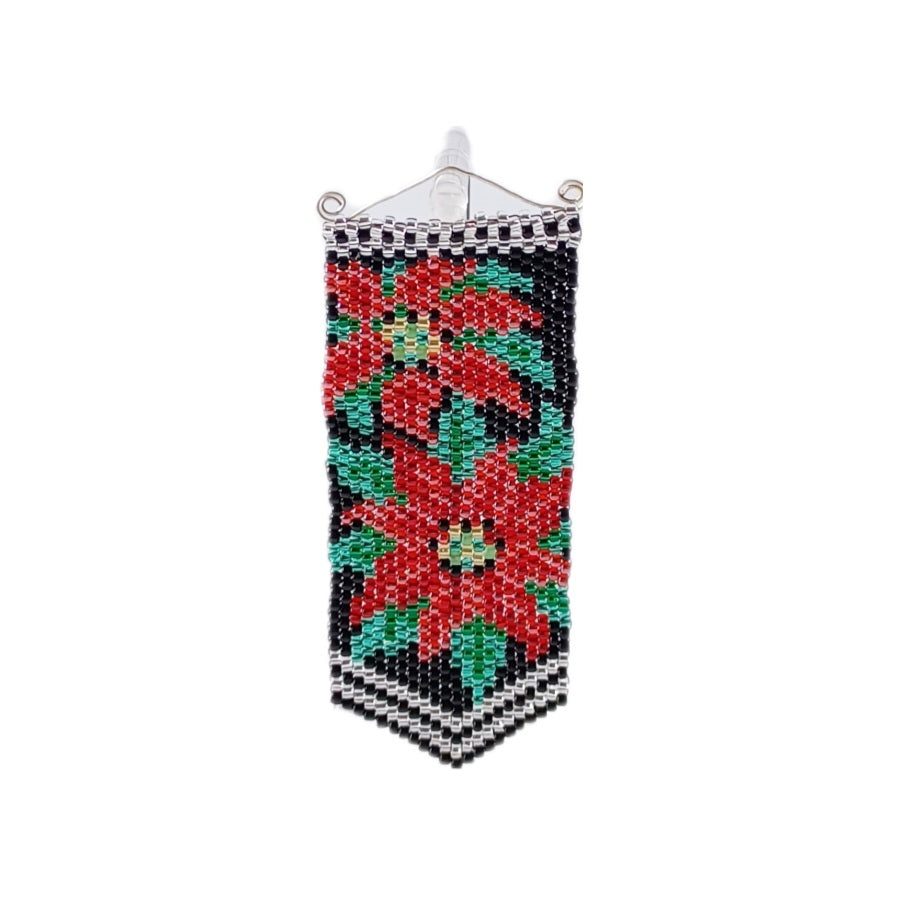 Poinsettia Decoration - glass beaded