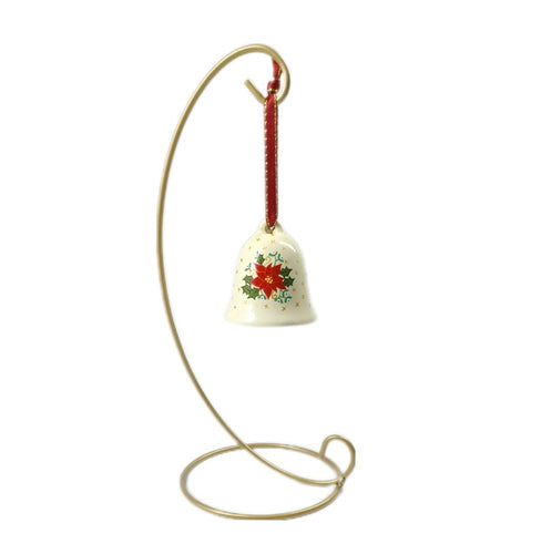 Ceramic Bell - Poinsettia design