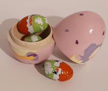 Wood Egg tiny trinket box - little girl Chick design