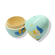 Wood Egg tiny trinket box - little boy Chick design