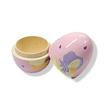 Wood Egg tiny trinket box - little girl Chick design