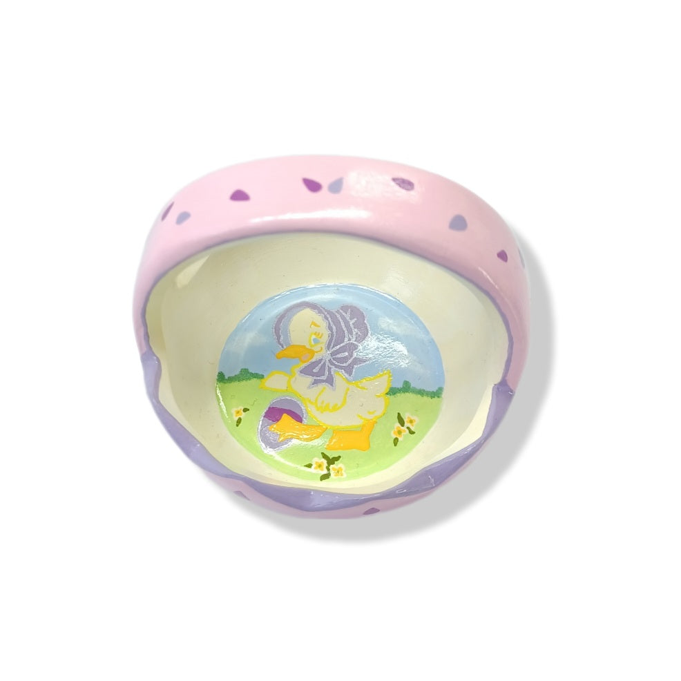 Ceramic Mini Easter basket - little girl Chick design