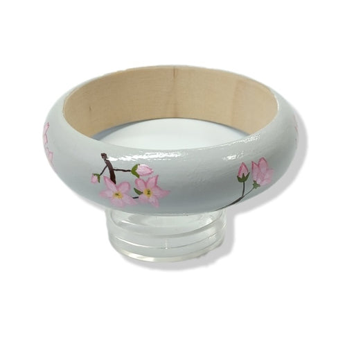 Wood Bangle - Cherry blossom design
