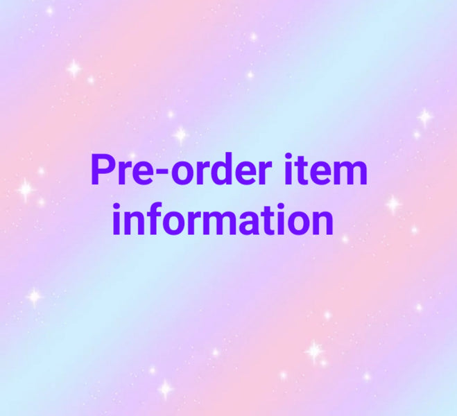 Pre-order items information