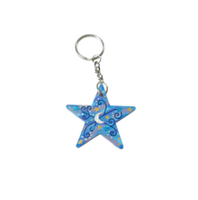 NEW Wood keyring - Stars and moon design 2 options