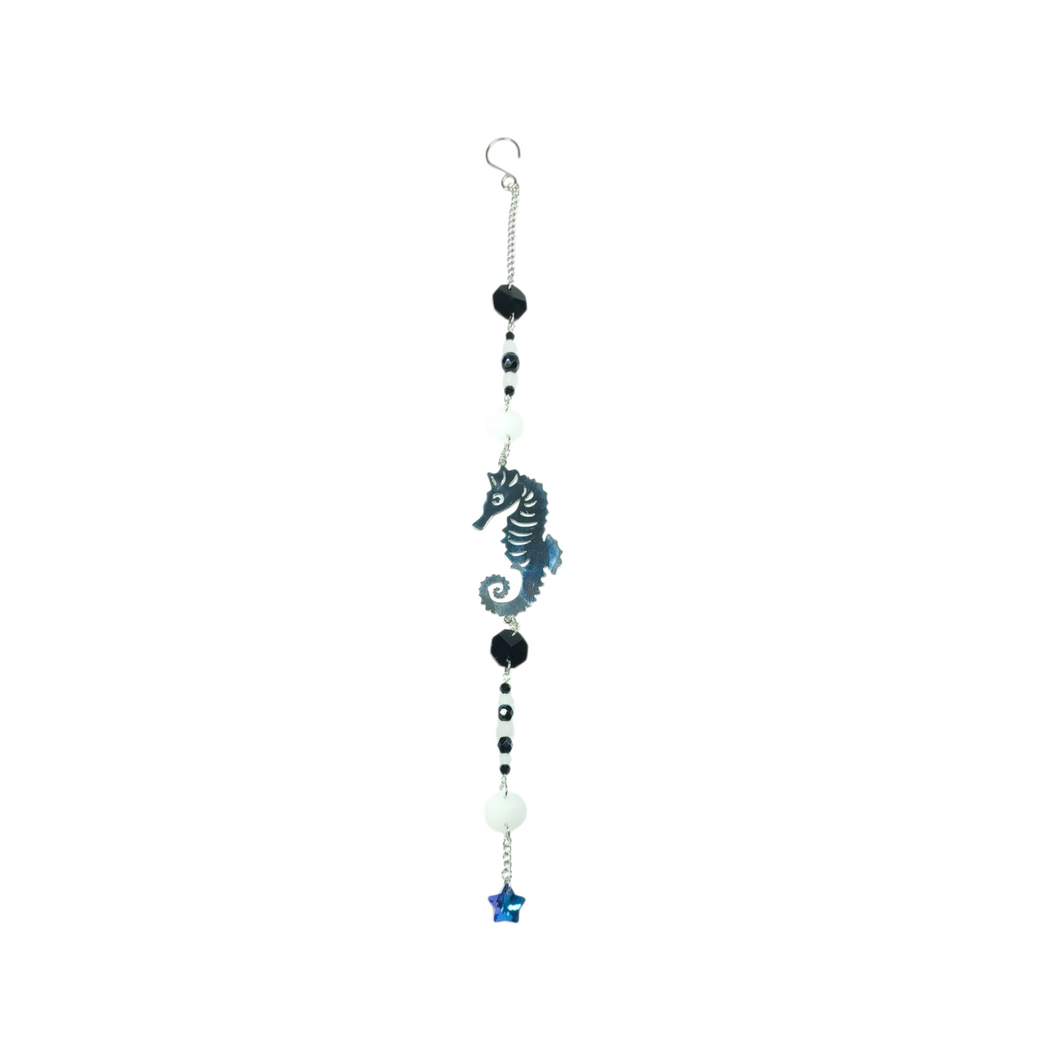 NEW Seahorse Suncatcher - Black and white