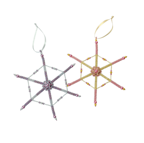 NEW Snowflake beaded decorations - 2 Colour options