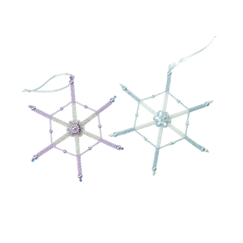 NEW Snowflake beaded decorations - 2 colour options