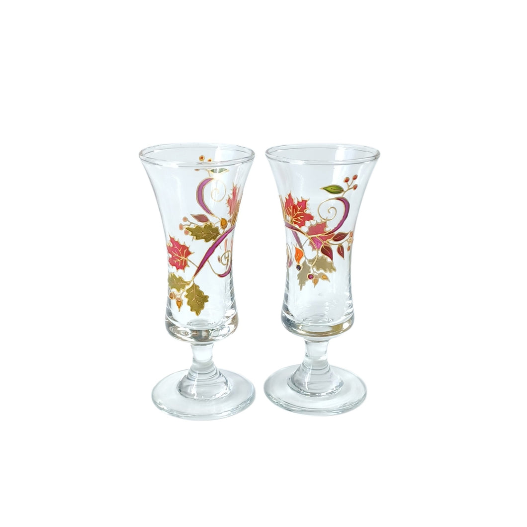 NEW Autumn leaves Sherry glass