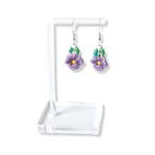 Porcelain Pansy Earrings - 3 size options