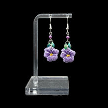 Porcelain Pansy Earrings - 3 size options