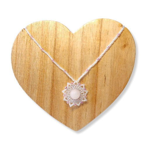 Semi precious Rose quartz Necklace