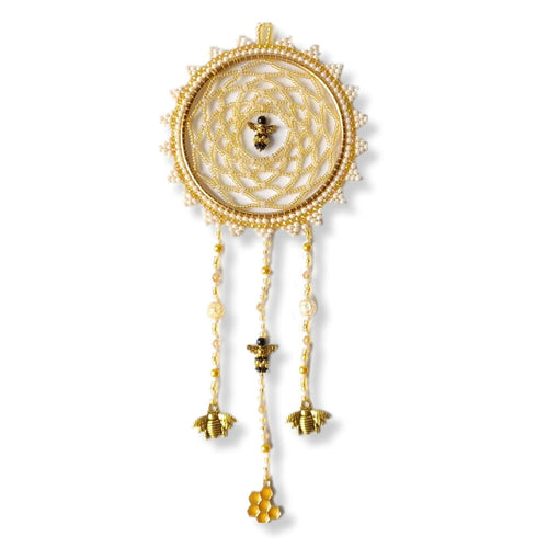 Bumble bee, Cream and Honey Dream Catcher - Small