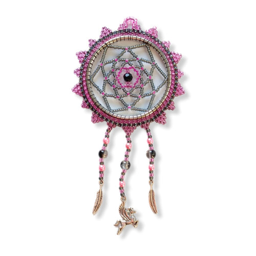 Mini Dream catchers - Hot pink/Black - Pegasus