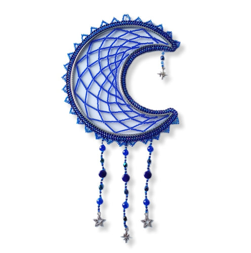 Medium Moon Dream catcher - Royal Blue