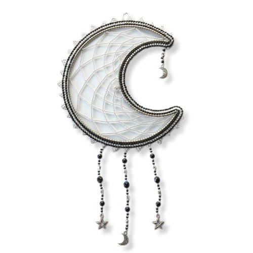 Medium Moon Dream catcher - Black/Silver