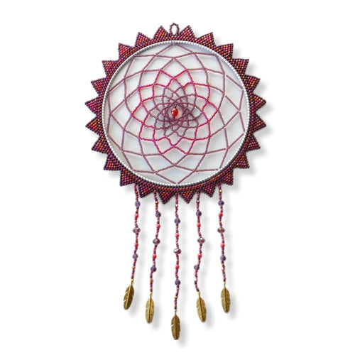 Red and dark Purple Dream Catcher - Large