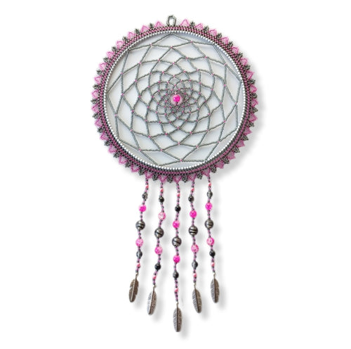 Black and hot pink Dream Catcher - Large