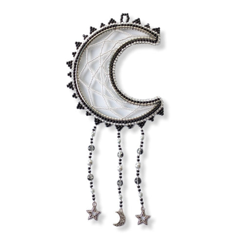 Small Moon Dream catcher - Black/silver