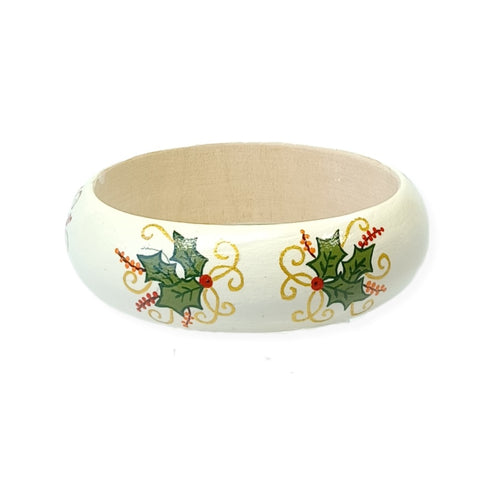 Wood Bangle - Holly design