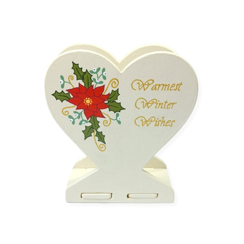 Poinsettia heart letter stand