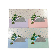 Christmas Elephant coasters - 4 colour options