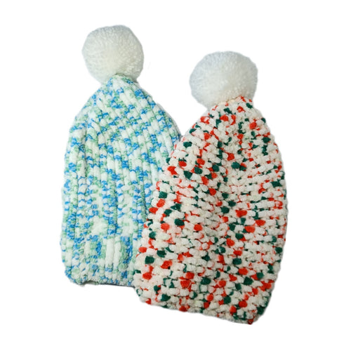 New Fluffy crush pompom hat - 7-11yrs approx. 2 colour options