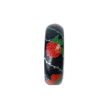 NEW Wood bangle - Black/Red Rose Design