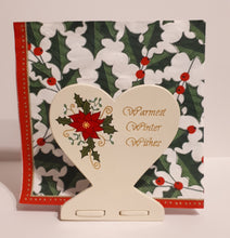 Poinsettia heart letter stand