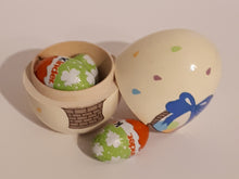 Wood Egg tiny trinket box - Easter basket design