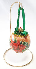Sequin Bauble - Poinsettia and holly design