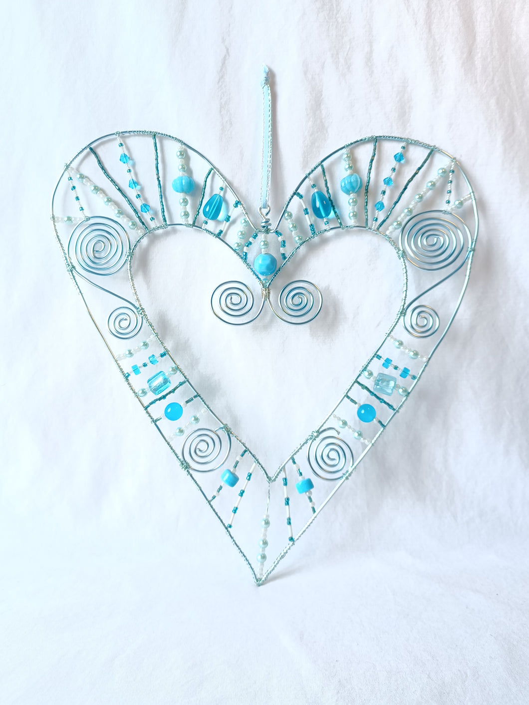 Heart Wall Hanger - Large - Turquoise/Aqua
