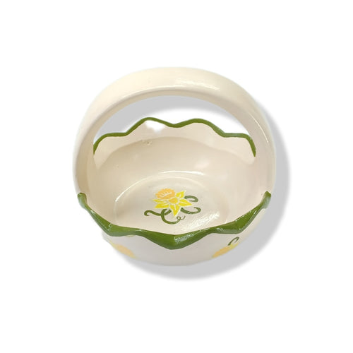 Ceramic Mini Easter basket - Daffodil design