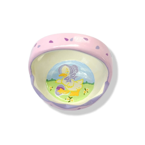 Ceramic Mini Easter basket - little girl Chick design
