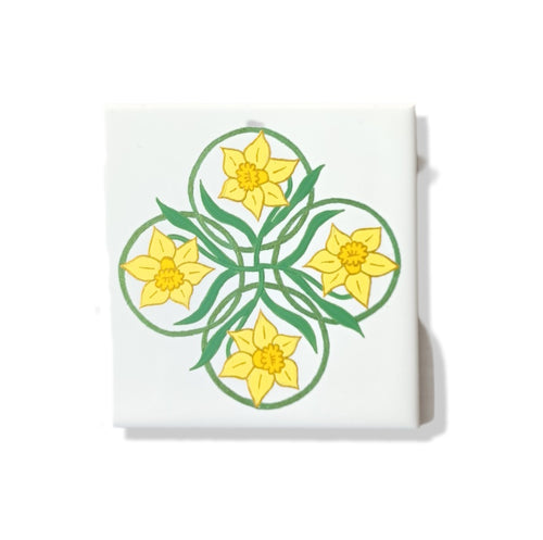 Tile coaster - Daffodil design