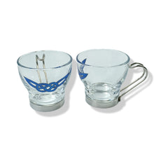 Pair of Espresso glass - Celtic design